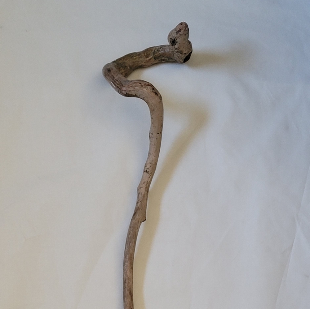 Antique 1/1 Real Wood Cane Dual Serpents Very Well Crafted Surprisingly Sturdy